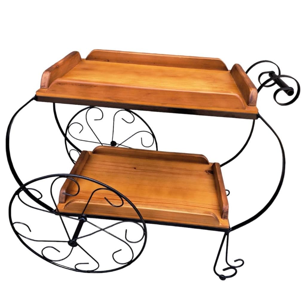 Carrinho De Chá Para Bares E Restaurantes Em Ferro E Madeira Envio Imediato