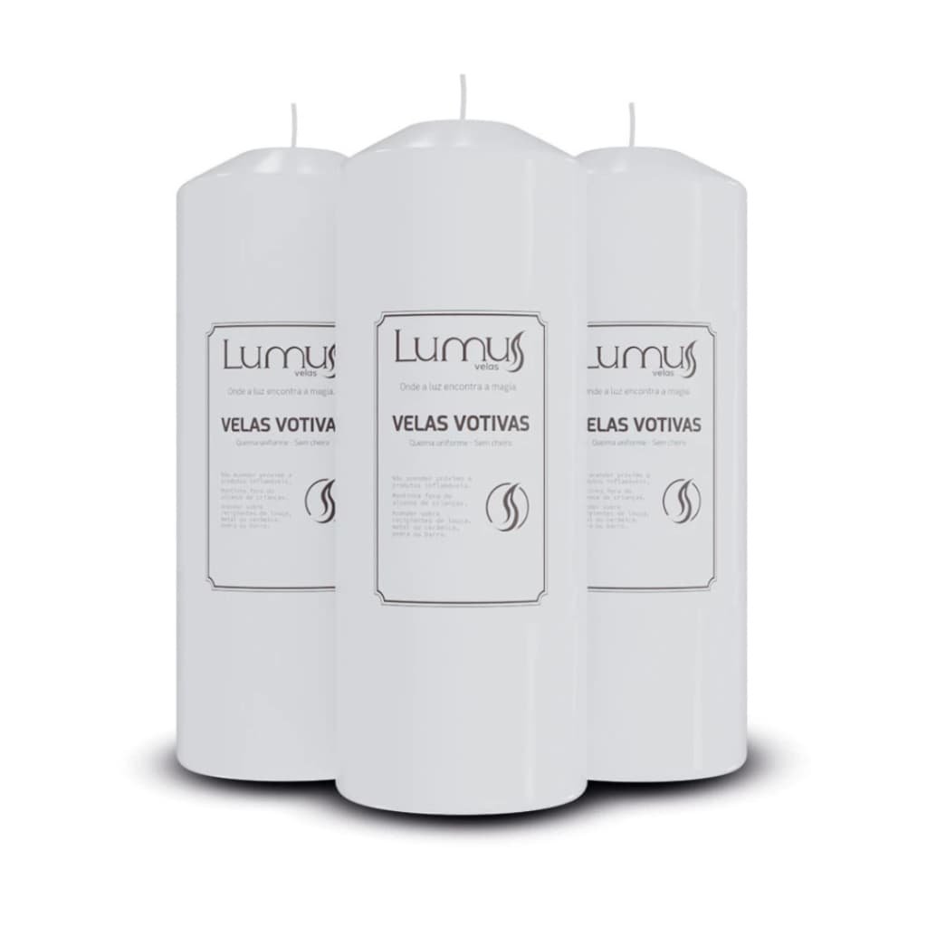 Kit 10 Velas 7 Dias Votivas 300g Branca - Lumus Velas