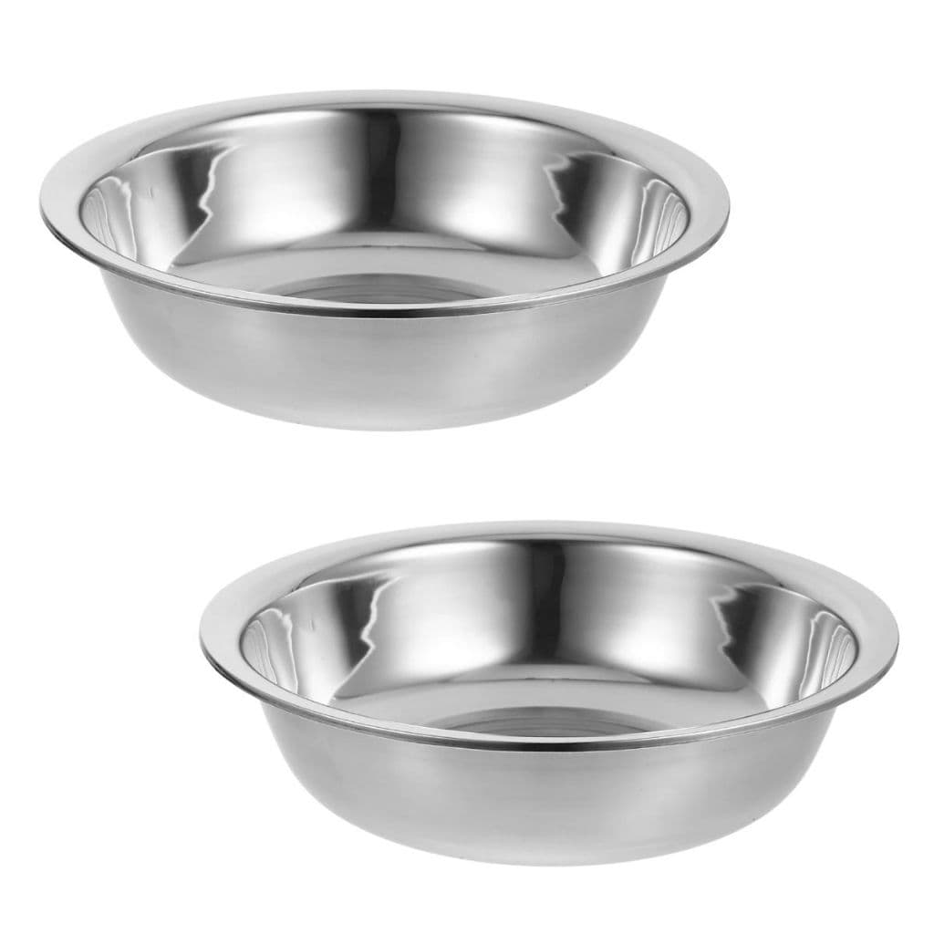 Kit 2x Bowl Bacia Grande Inox Cozinha Bolo Redonda 37cm