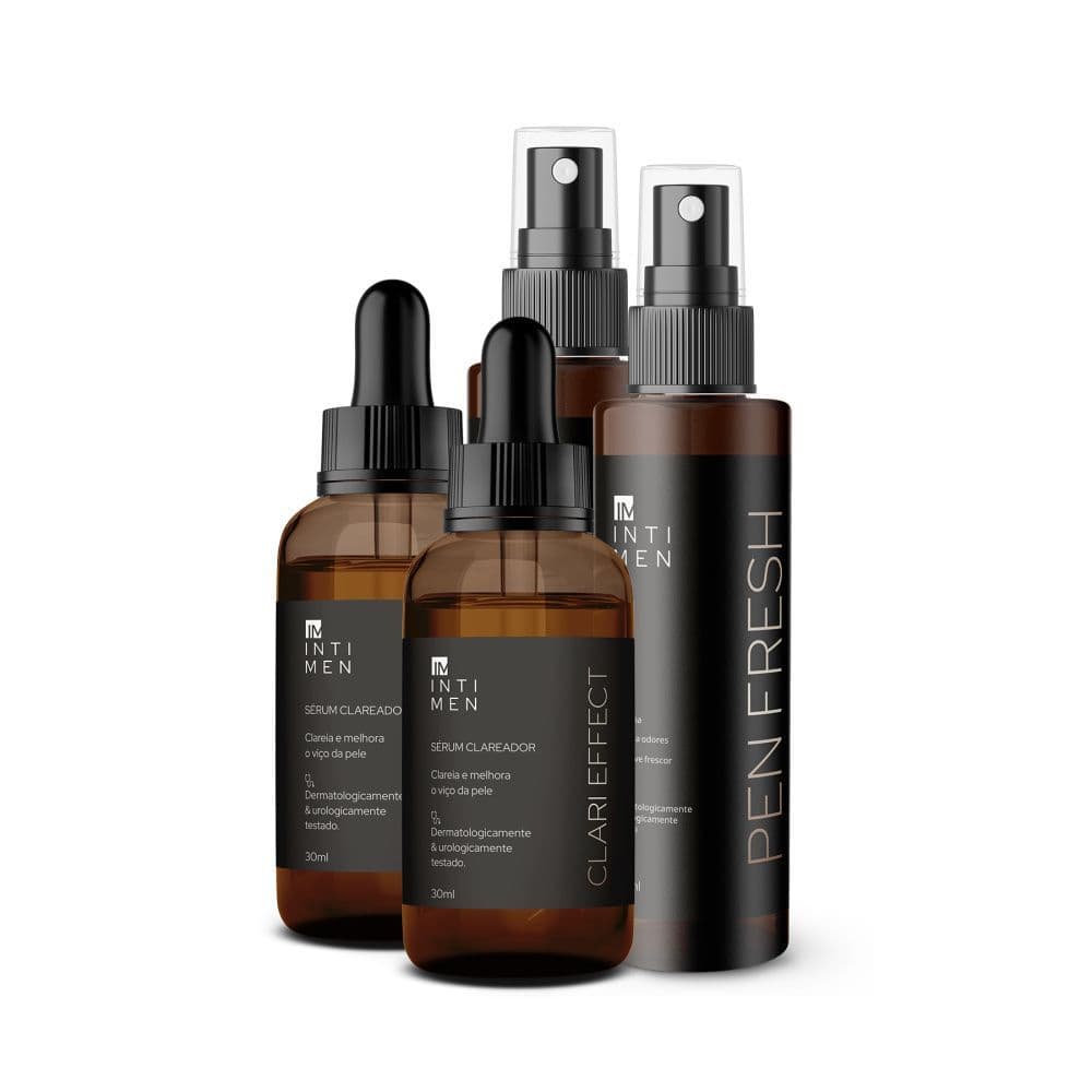 Kit 2 Clareadores Íntimos + 2 Perfumes Masculinos Intimen | Clari Effect + Pen Fresh