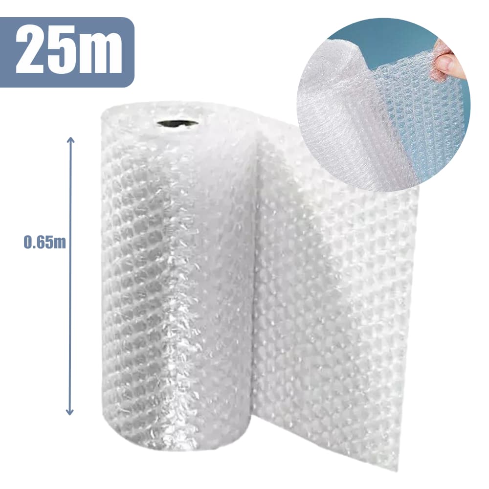 Plástico BOLHA PEQUENO 25 METROS 0.65x25m Mudança Embalagem Ecommerce Segurança
