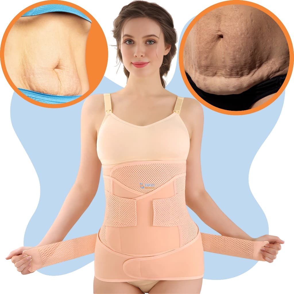 Kit Cinta 3 em 1 Modeladora Compressora Pós-Parto Abdominal — Suporte, Modelagem e Bem-Estar