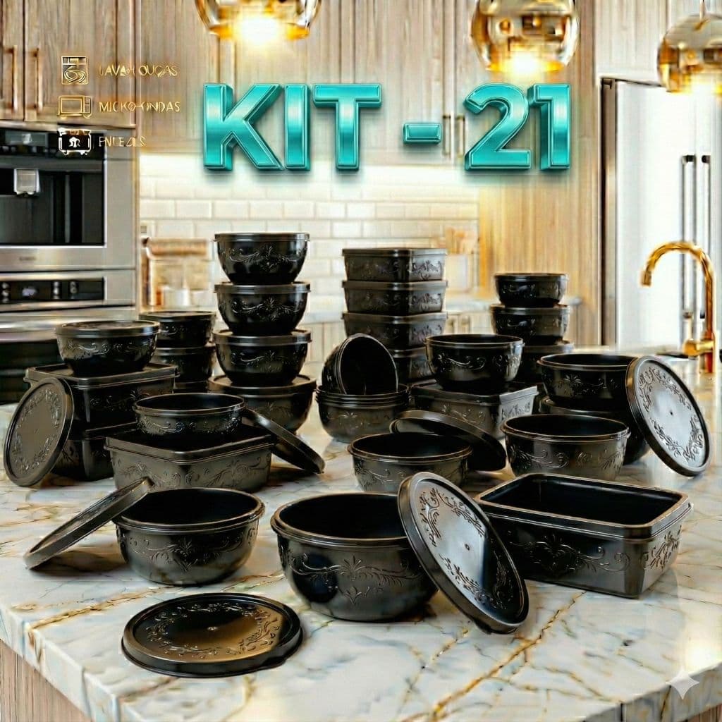 KIT 21 POTES VARIADOS PARA COZINHA