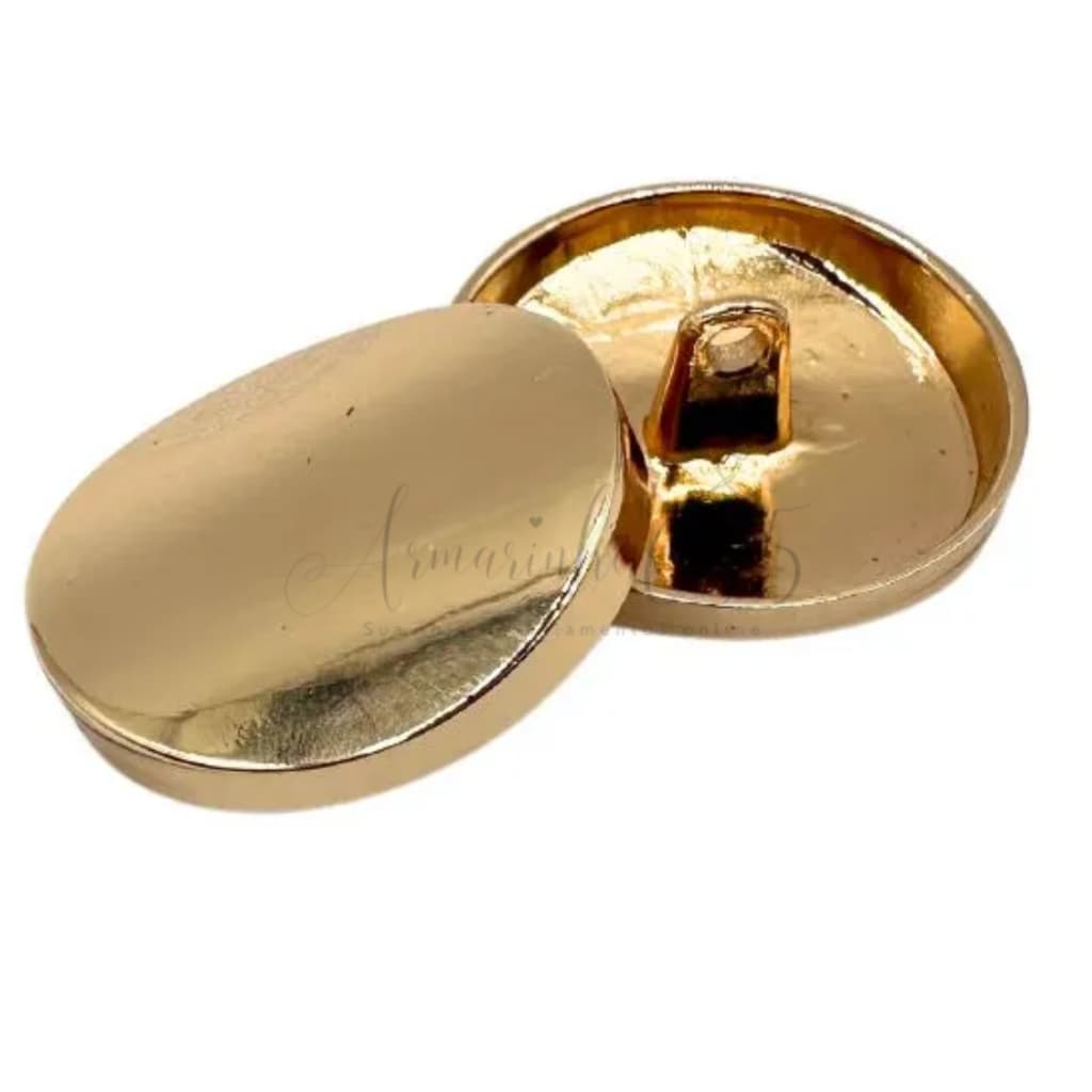 Botão Metal Dourado Curvado Com Pé C/10 Unidades - Escolha o tamanho