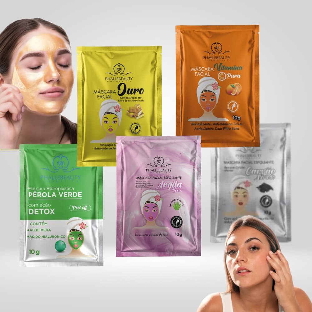KIT de Máscara Facial - Phallebeauty - Sachê 10g