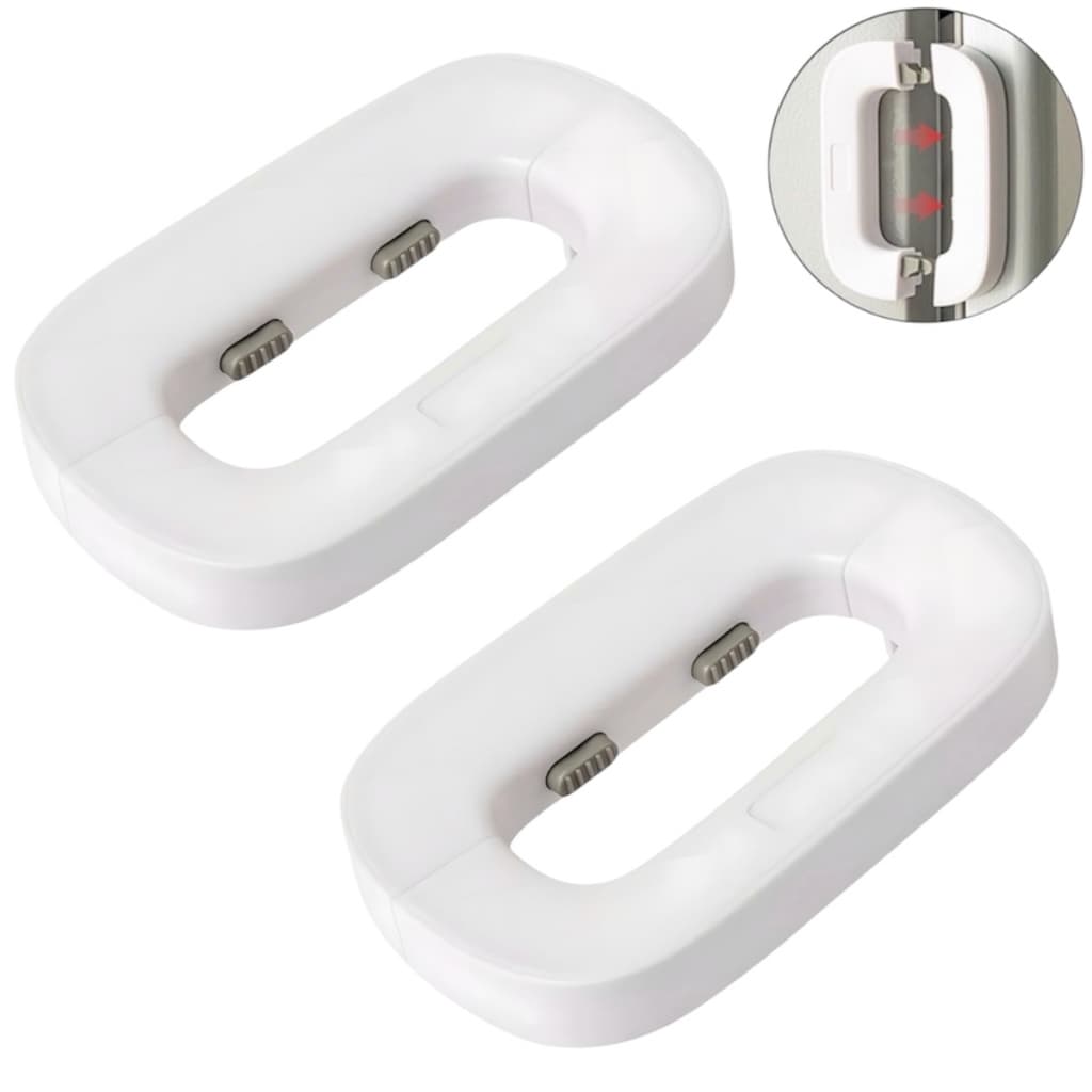 Kit 2 Travas Segurança Com Botões Portas Geladeira Armários
