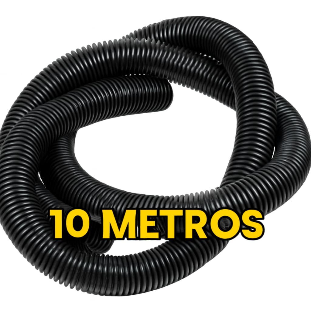 Mangueira Universal 10 Metros 32mm - Para Áreas Maiores Sem Deslocar Aspirador - Compatível Electrolux WAP Karcher