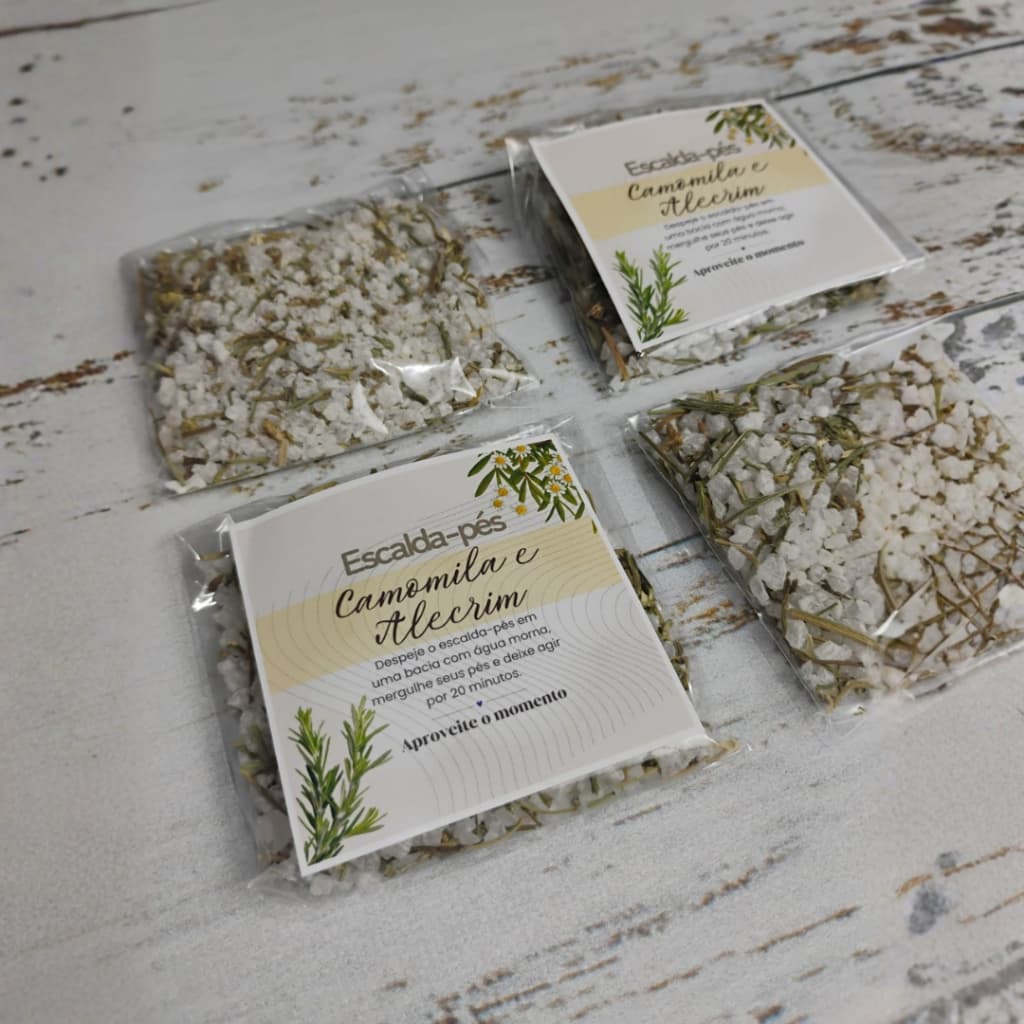 30 Escalda Pés Natural e Artesanal - SPA de pés relaxante Mimo Lembrancinha Brinde para clientes saquinhos Envio Rapido