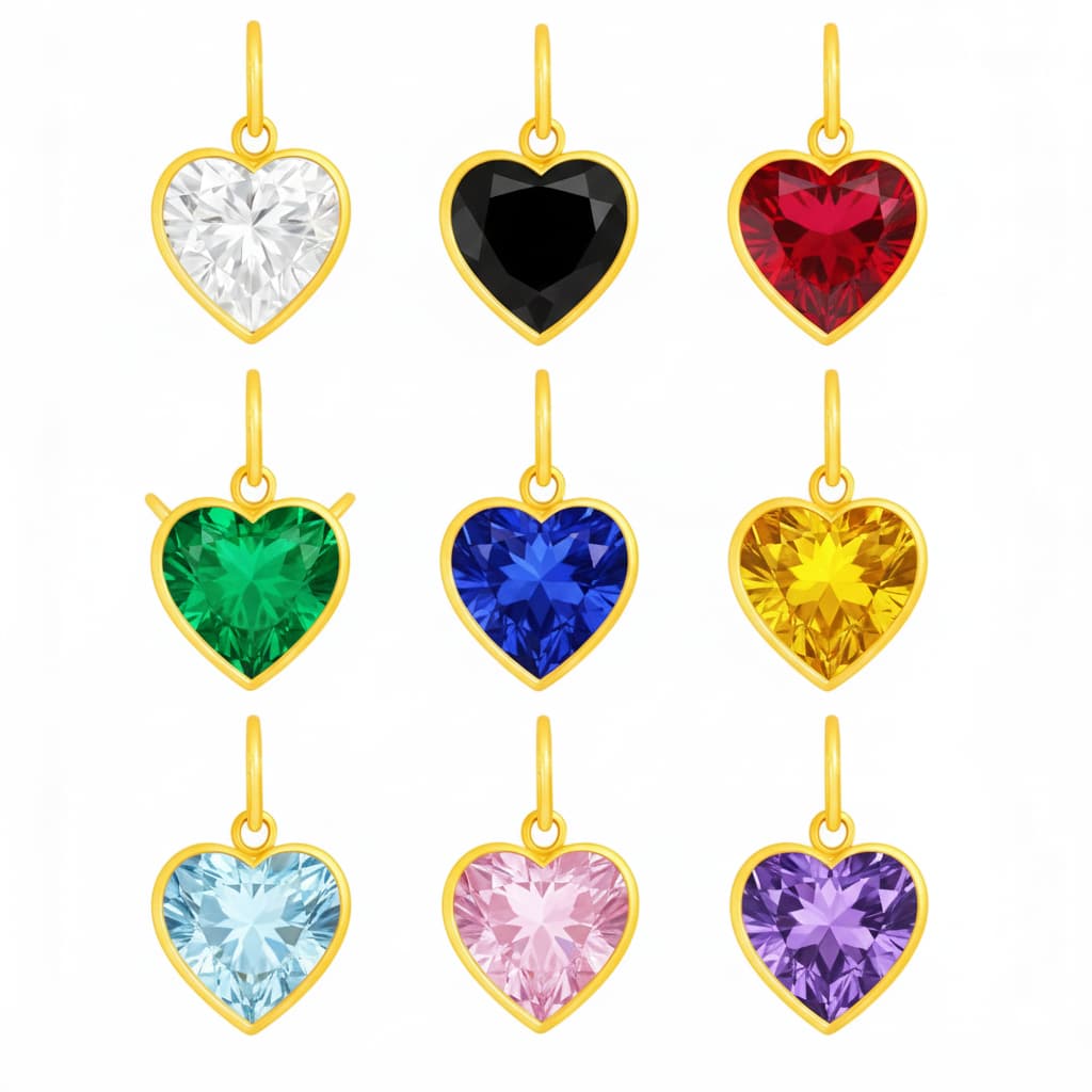 Pingente Ponto de Luz Coração Ouro 18k 750 Pedra Zirconia 6mm