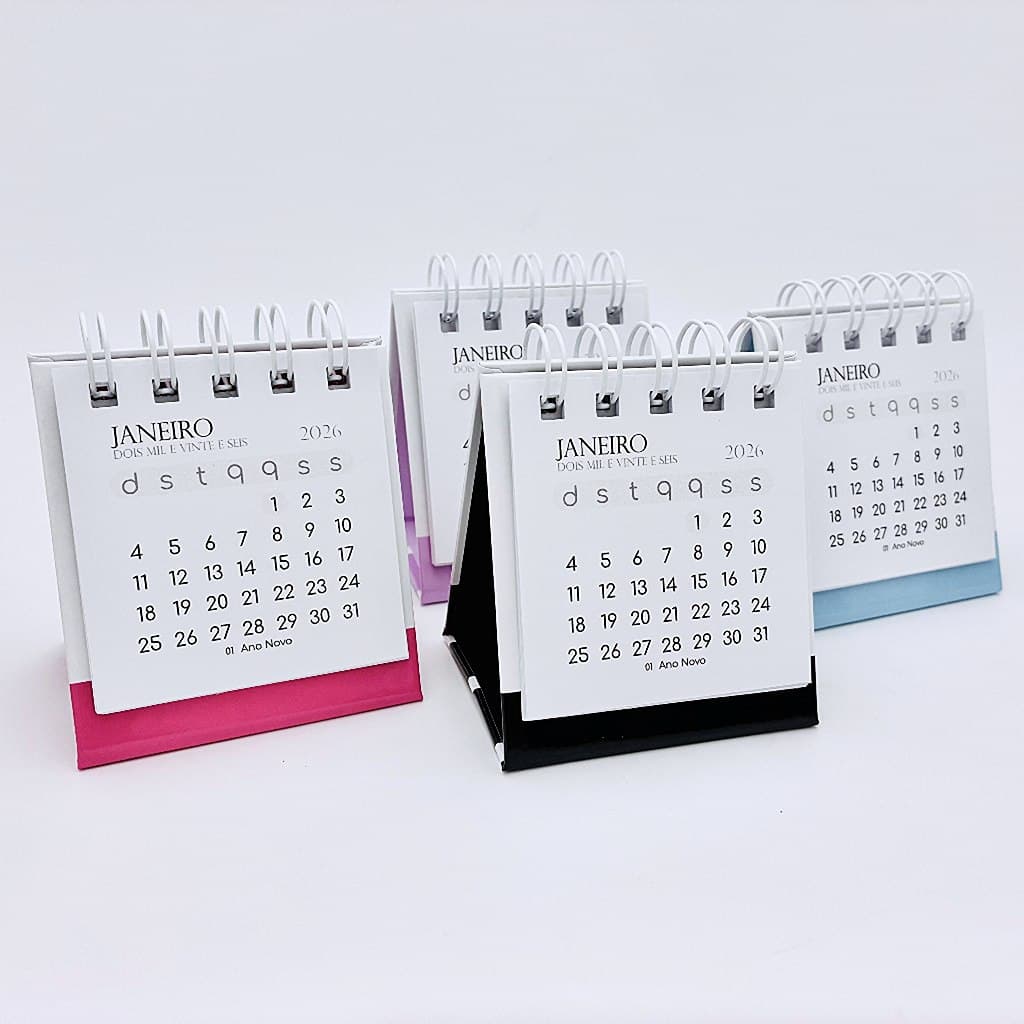 Mini Calendário de mesa 2026 - Mini Calendários 2026 Neutro