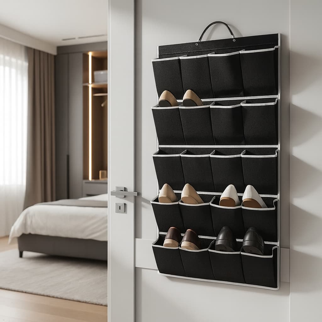 Organizador Sapatos Sapateira Vertical Atrás Porta 20 Bolsos Sapateira de Porta Resistente e AntMofo