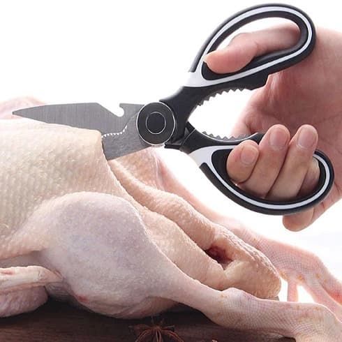 Tesoura Multiuso Aço Inox 5 Funções - Corta Ossos, Abre Castanhas e Garrafas, 20cm