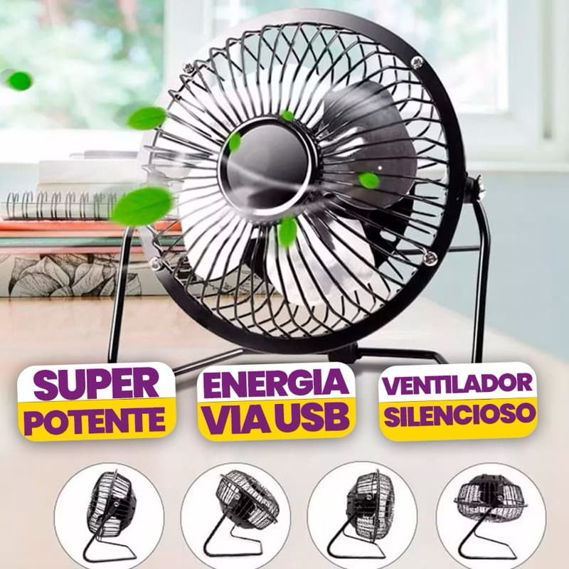 Mini Ventilador Portátil USB para o Verão Vento Forte Silencioso 15CM Compacto 4 Pás ALFACELL