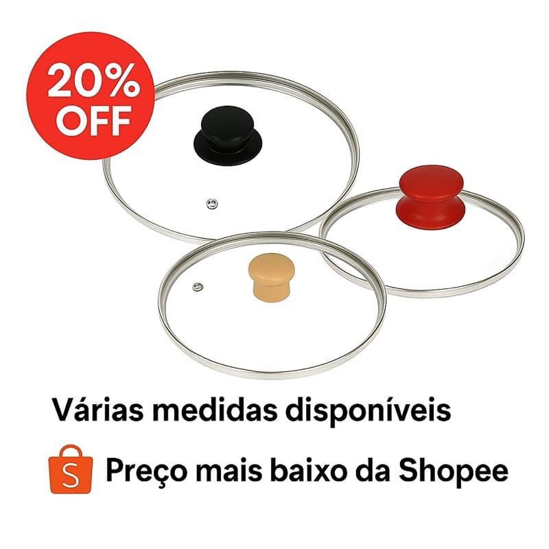 🔥 Tampa de Vidro Temperado com Respiro p/ Panelas – Qualidade Premium e Durabilidade! 🔥