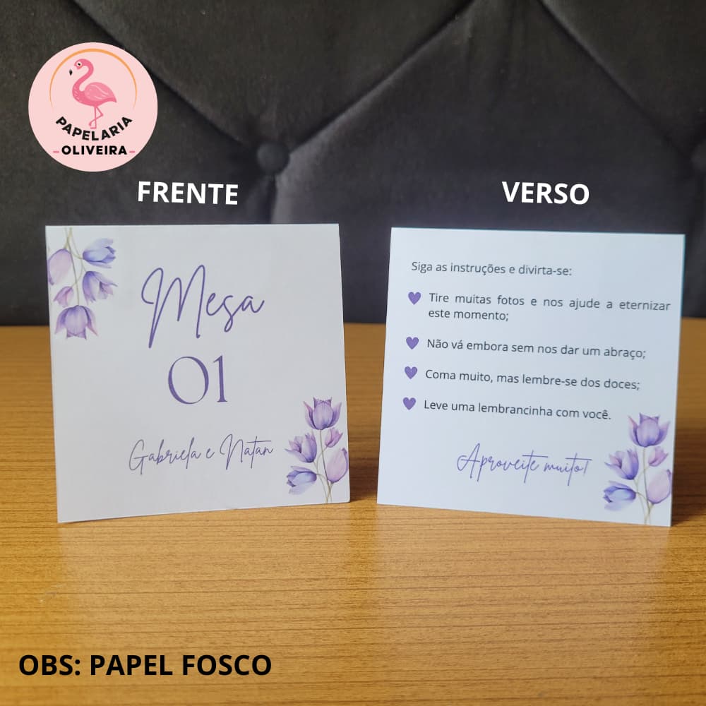 Marcadores de mesa para casamento, batizado, aniversário, etc