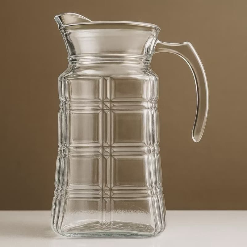 Jarra de Vidro Com Tampa 1800ML Alça Para Agua Sucos Drinks Bares Restaurantes Cozinha Almoço Jantar