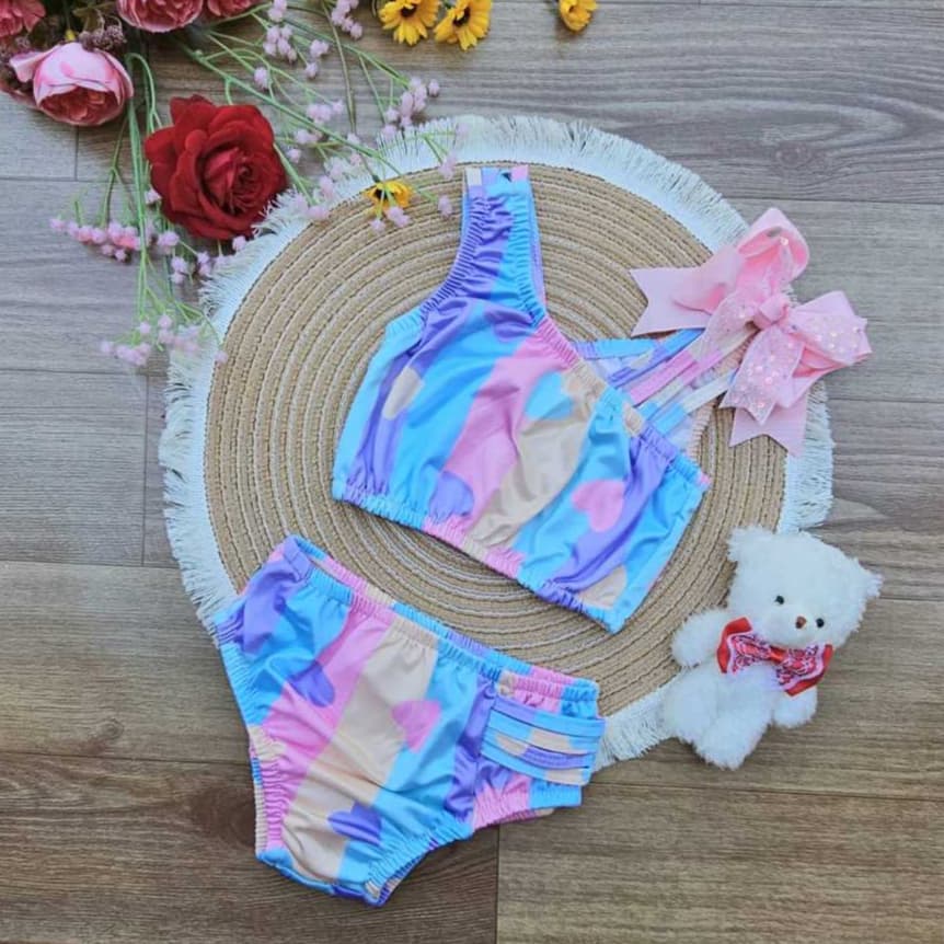 Conjunto Biquini Infantil Coração - Juvenil para o Verão - Style! - Moda Infantil - Moda Feminina