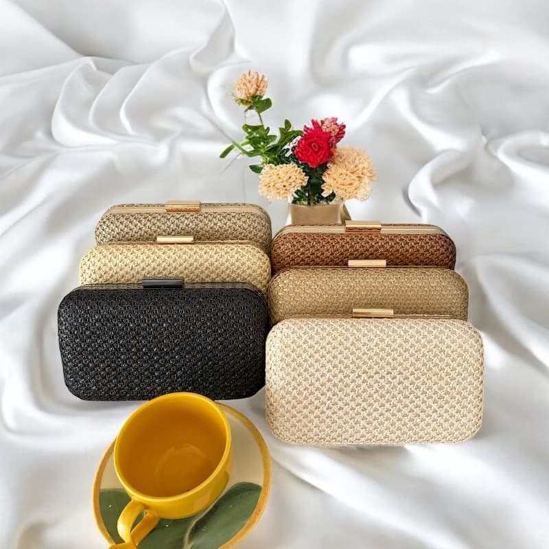 Bolsa Tiracolo / Carteira Feminina Com Palha Para Festa / Banquete / Casamento WT168-54