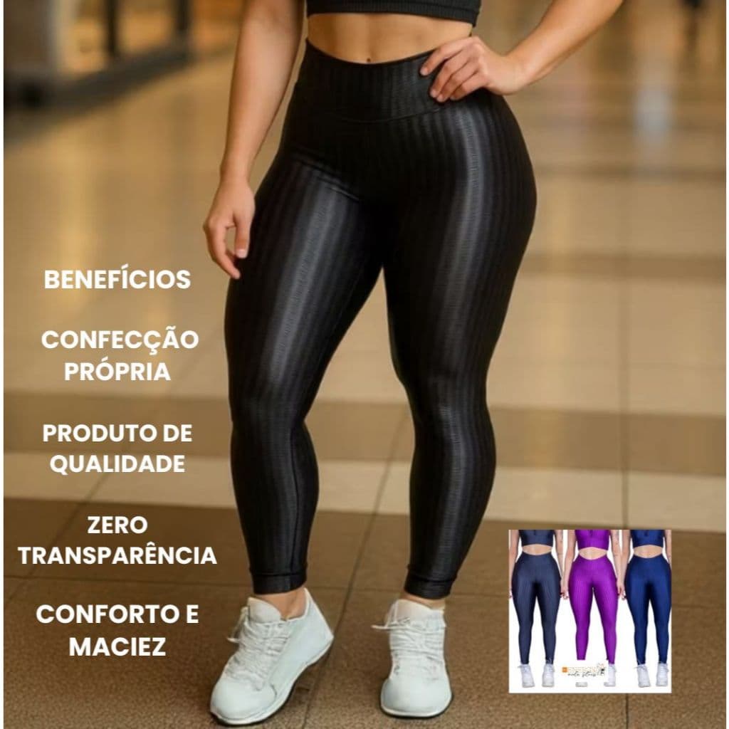 CALÇA LEGGING 3D PREMIUM FEMININA,  SEM TRANSPARÊNCIA, CINTURA ALTA, ACADEMIA FITNESS