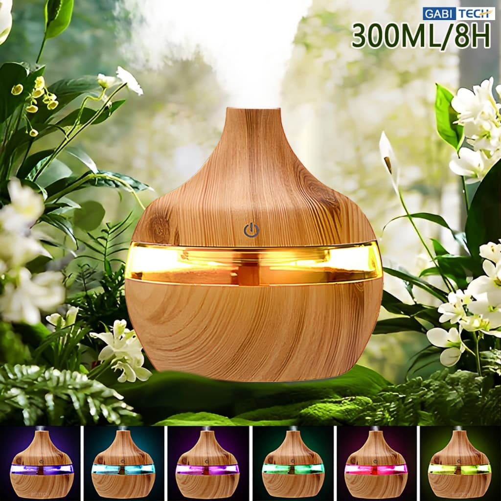 Umidificador Aromatizador De Ar De Ambiente Com Led 8H USB Portátil Purificador Ultrassônico Difusor
