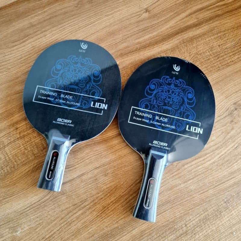 Raquete Profissional Tênis  de mesa/ Ping Pong Preta e azul Boer Lion Híbrida Clássica