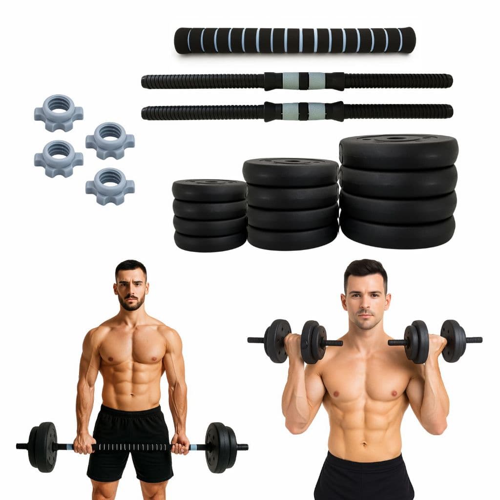 Conjunto De Halter Kit Peso Emborrachado 20kg Academia em Casa