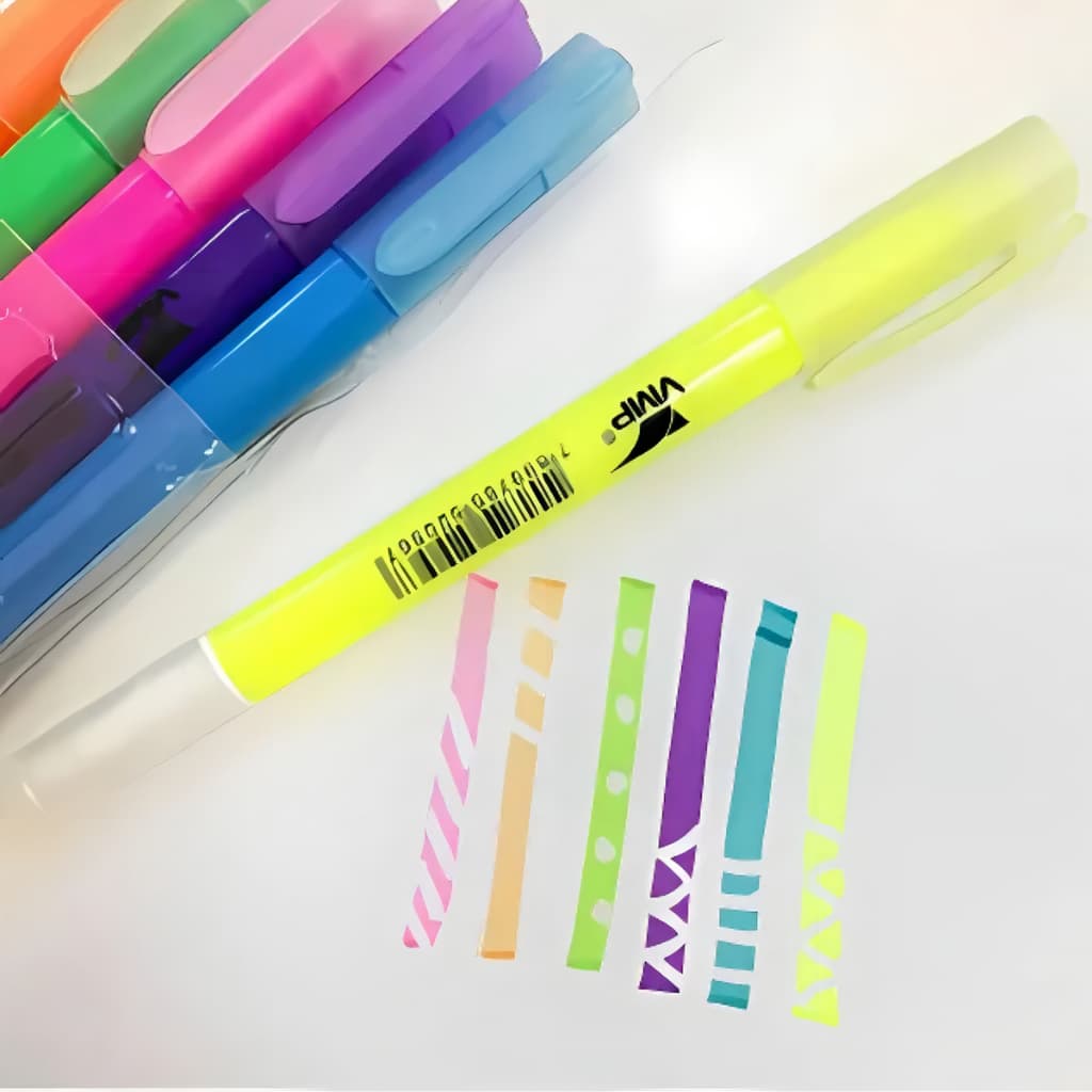 Kit 6 Marca Texto Apagável 6 Cores Papelaria Material Escolar Marcador Neon Volta as Aulas Neon