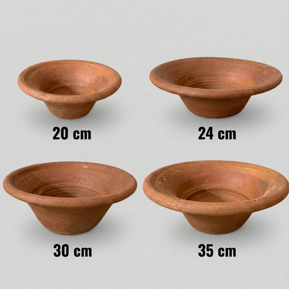 Alguidar de Barro Artesanal - Vários Tamanhos Oberó Igba Ẹbọ Oferenda Ritual Umbanda Candomblé Orixá