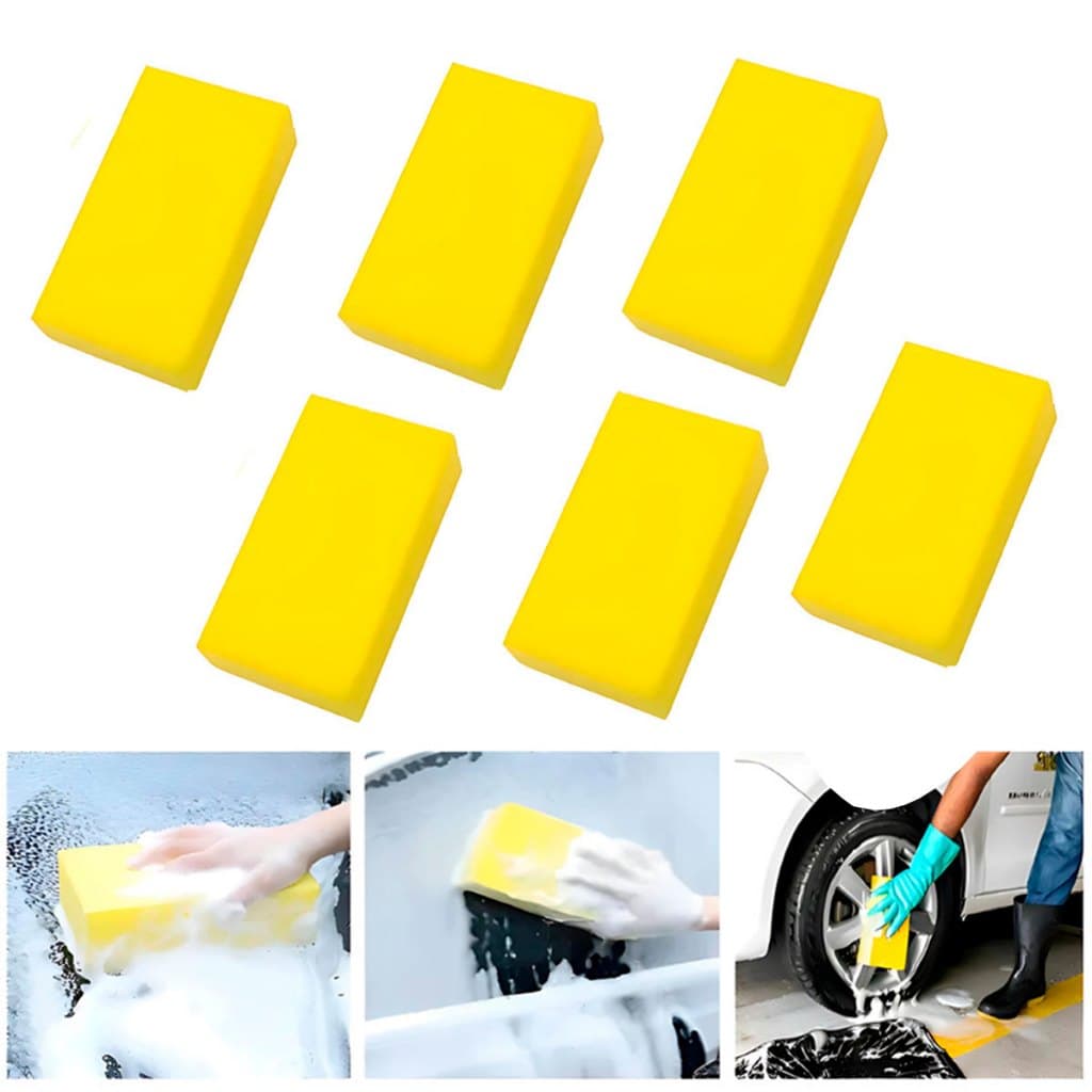Kit Esponjas Grande Multiuso Lava Carro Moto Automóveis Rejunte Pisos Limpeza Espuma 20x12x6cm