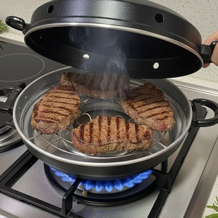 grill para Fogão Alumínio Reforçado com tampa