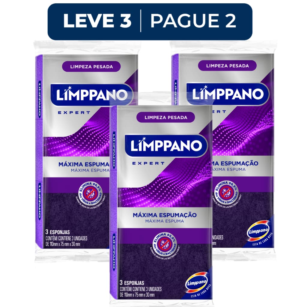 Kit Esponja de Limpeza Abrasiva Maxxi - Leve 3 Pague 2