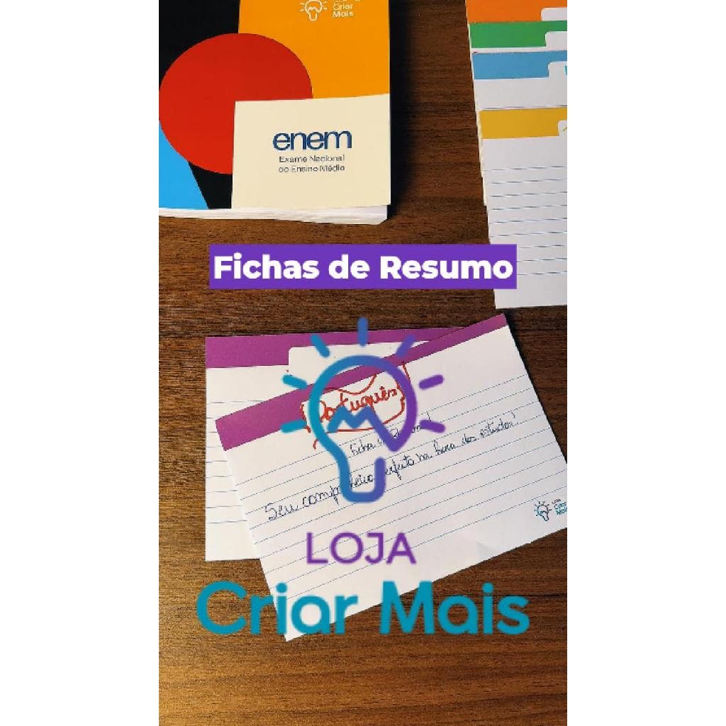 Bloco  com Fichas de Resumo Pautado 50 folhas Offset 120g para estudo e memorização