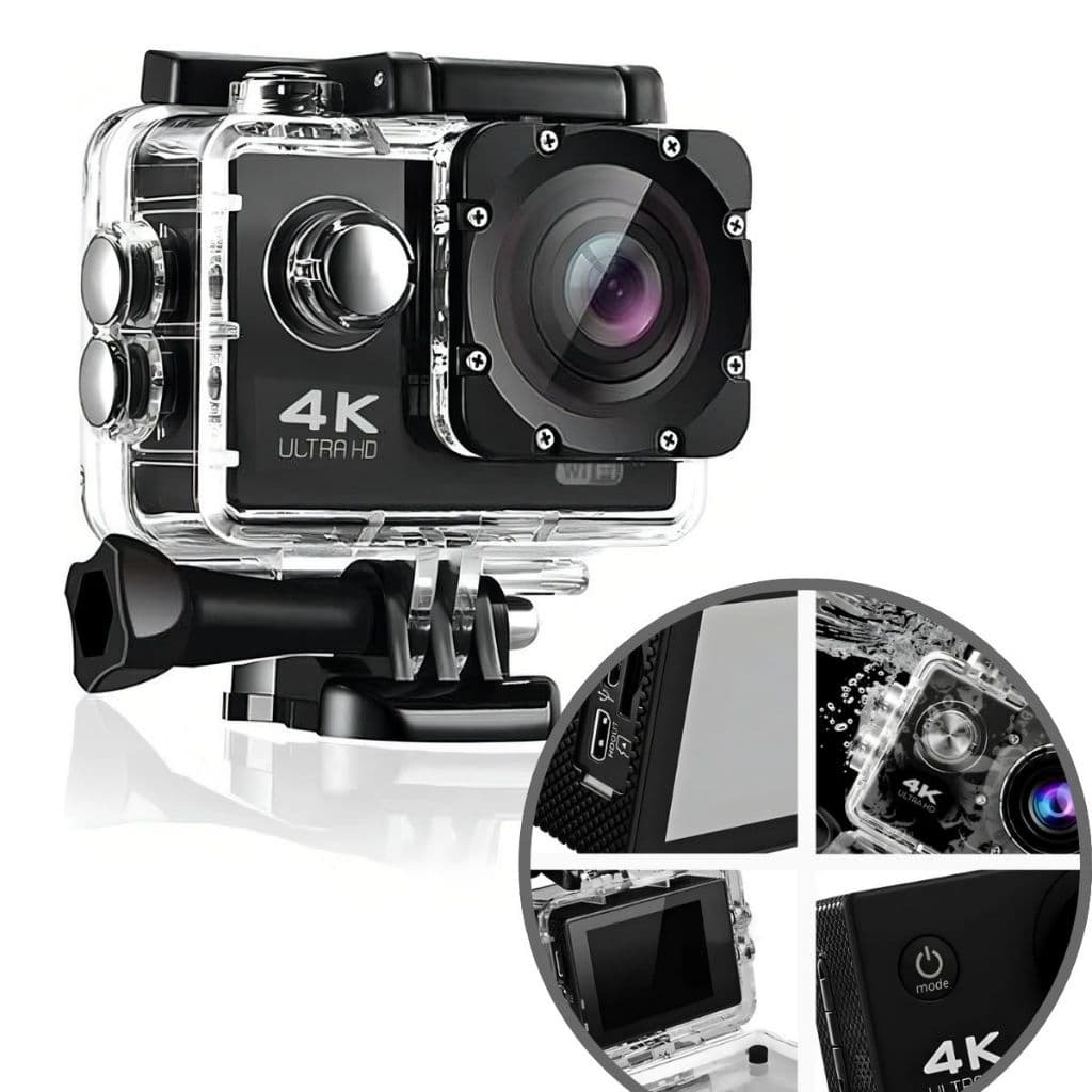 Câmera Filmadora Sport 4k Ultra Hd Wi-fi Capacete Pro Go Action A Prova Dagua 30 Metros Profundidade