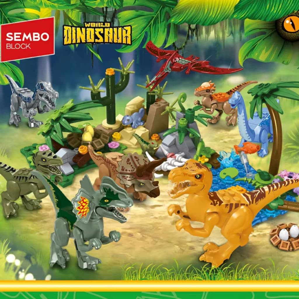 Brinquedo Sembo block Dinossauro Tiranossauro Rex bloco de montar Dinossauro Jurassic Brinquedo Dinossauros 9 MODELOS
