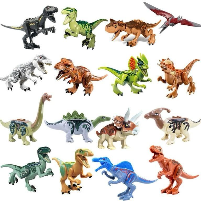 Kit 8 Dinossauros Pro Mix Montar 8 Modelos Diferentes T-Rex Velociraptor Triceratops Marca Pro Coleção 6+ Anos