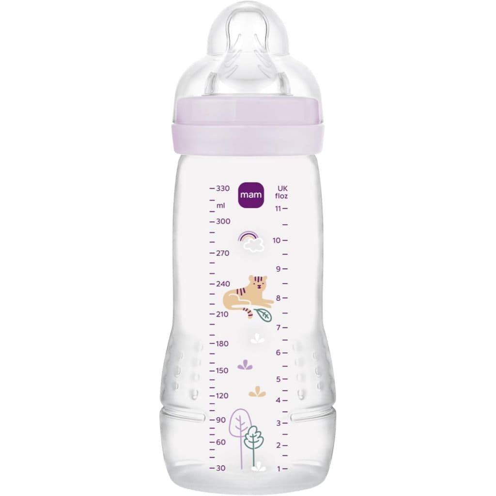 Mamadeira Mam Easy Active 330ml Com Bico No3 4m+ Rosa-claro Tigre ENVIO IMEDIATO NOTA FISCAL