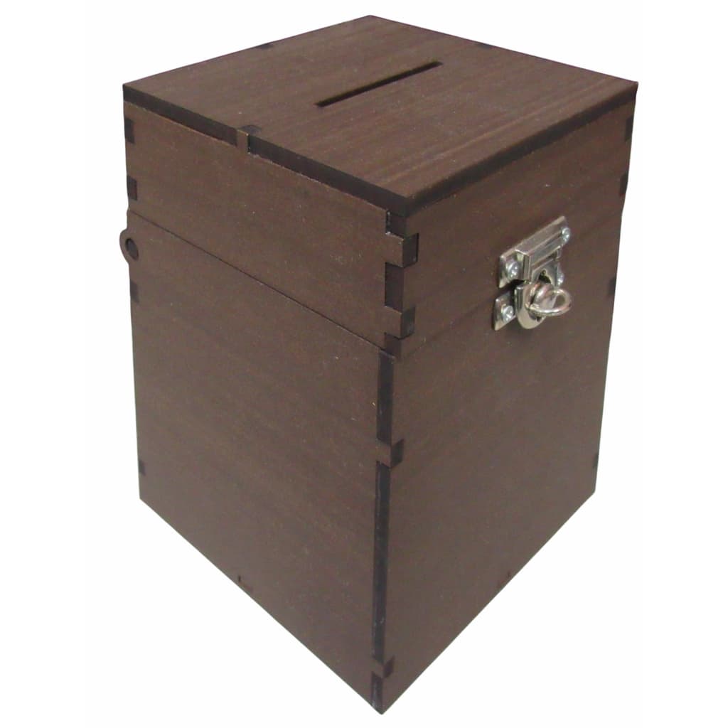 Urna Cofre Com Fecho Para Cadeado Cor Marrom