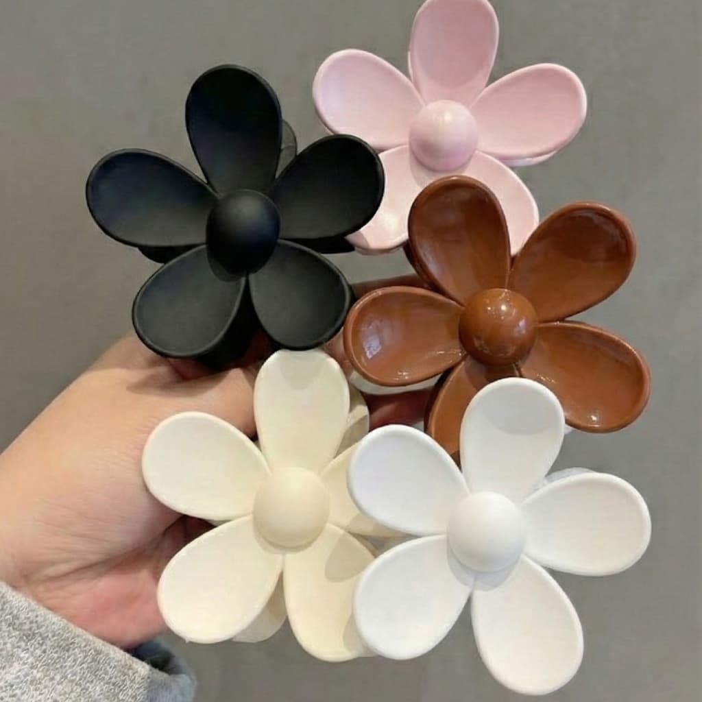 Grampo Piranha Presilha De Cabelo Flor Frangipani Coreano Transparente Garra Praia Verão Feminino Acessório Prendedor