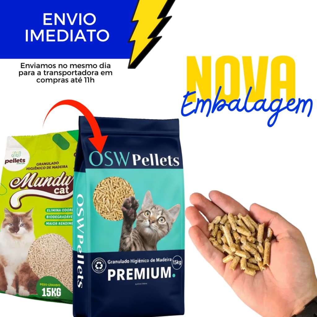 Granulado Higienico De Madeira Para Gatos 15/30kg Para pets - Envio Imediato