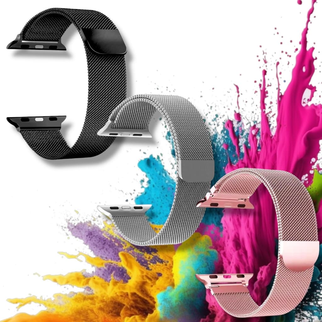 Pulseira Milanesa Premium MIcrowear/Iwo Metal Smartwatch 38 Até 49mm Luxo Aço compativel Apple Watch