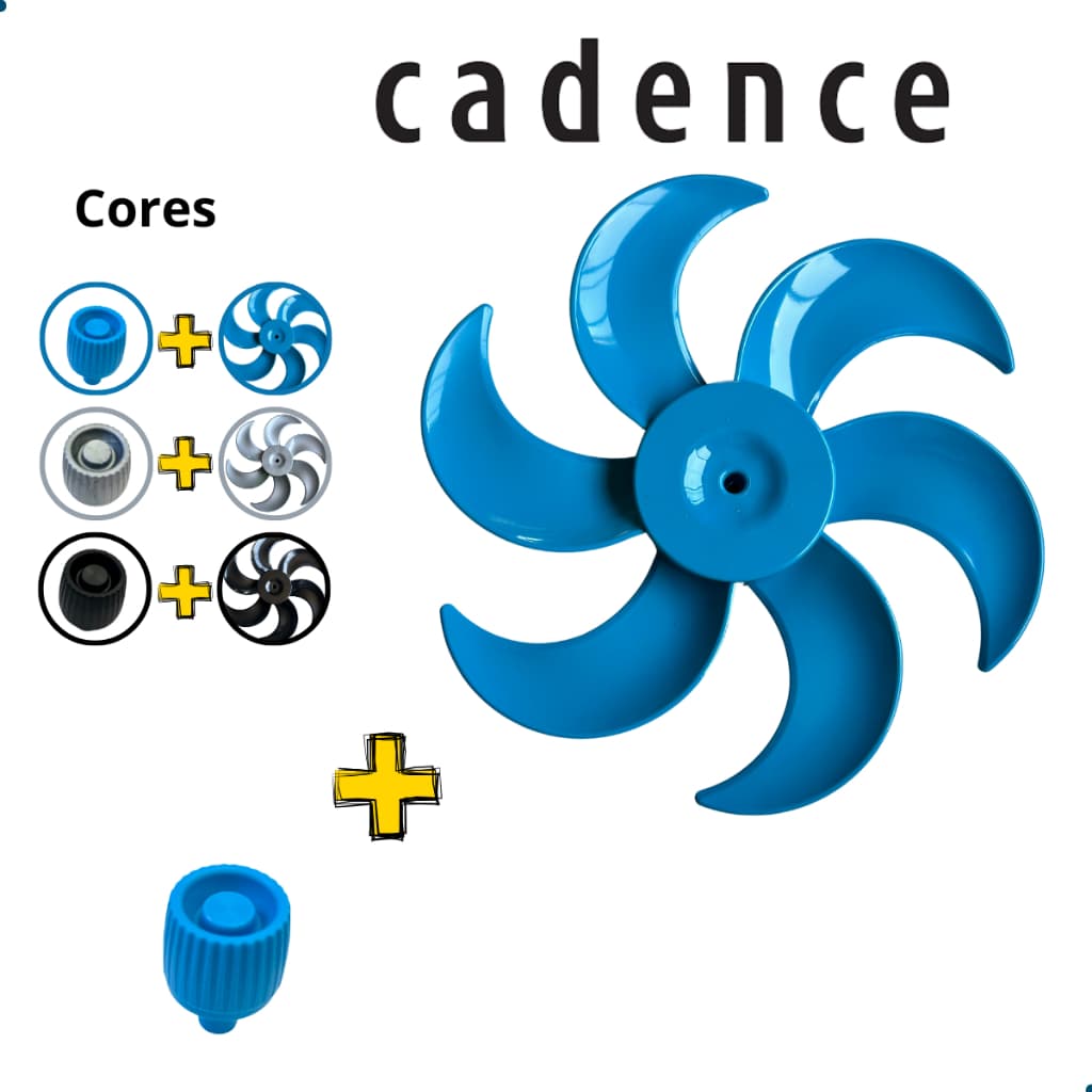 HÉLICE VENTILADOR CADENCE + BOTÃO EROS ORIGINAL VTR 40CM 6 PÁS