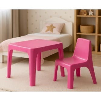 OFERTA Mesinha Pequena Infantil Rosa+Cadeira Poltrona Educativa INJEPLASTEC