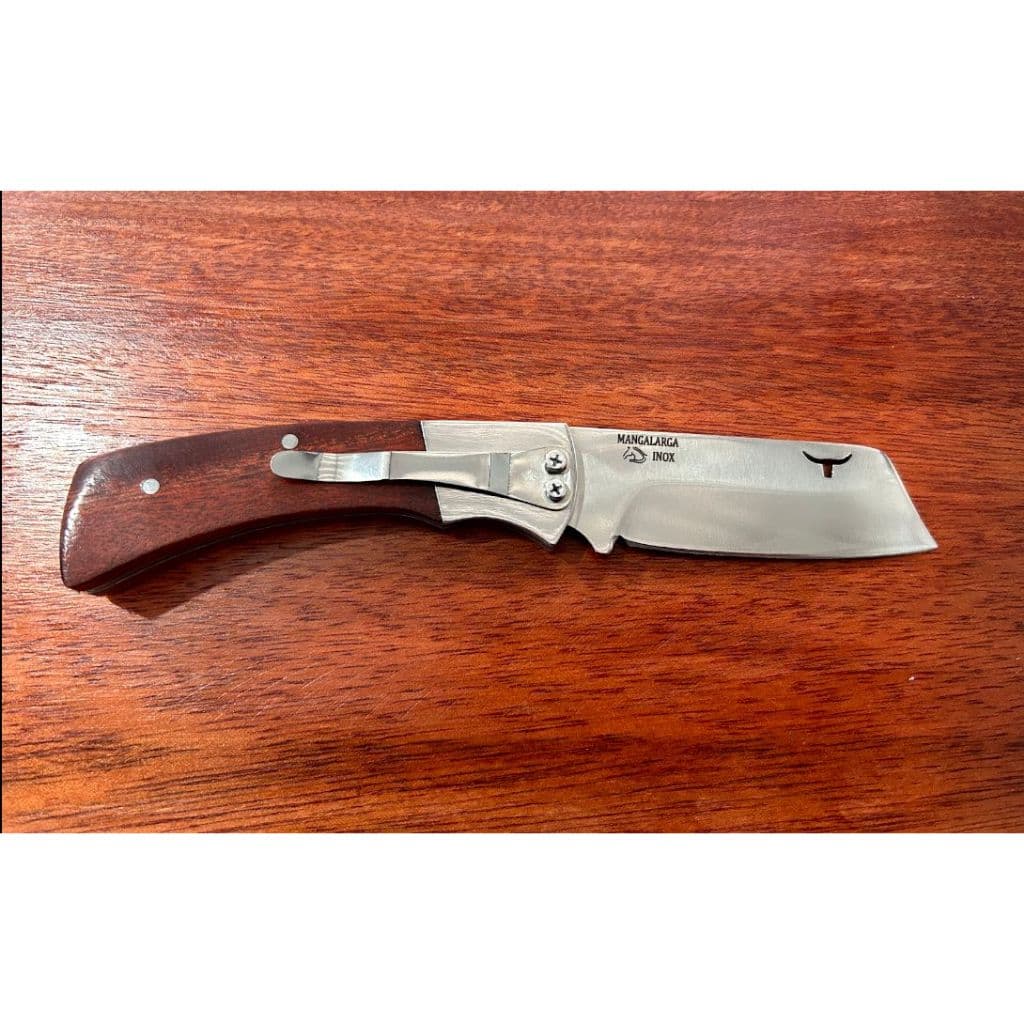 Canivete de Aço Inox Dobrável – Tático e Cabo Madeira | Resistente e Personalizável