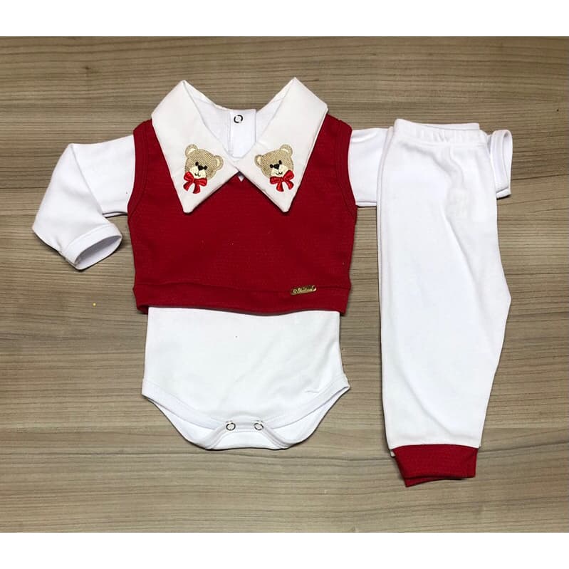 Conjunto pagão ursinho com 3 peças