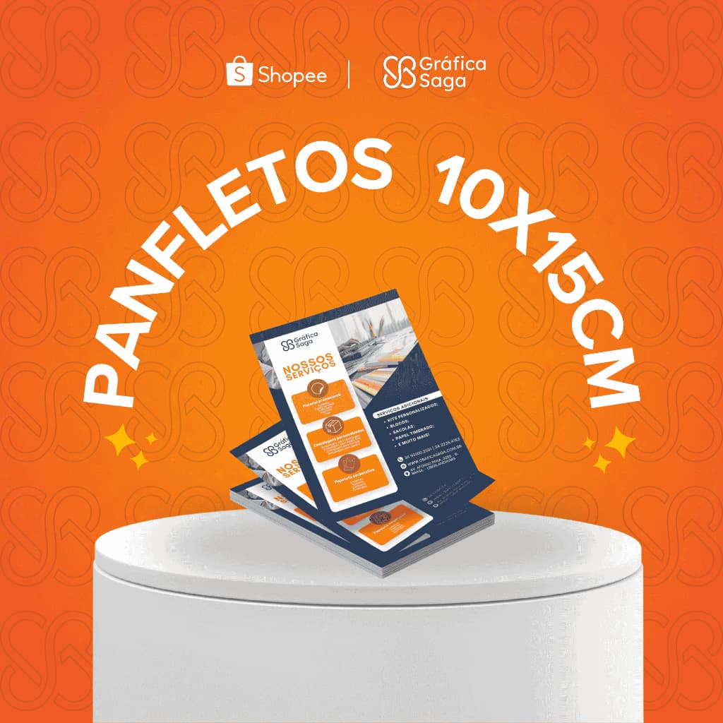 5000 - 2500 - 1000 Panfletos Personalizado - PAPEL PREMIUM 115g - 10x15cm - FRENTE OU FRENTE E VERSO