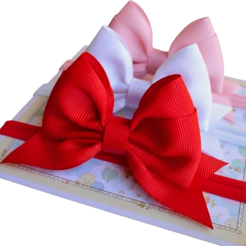 Faixinha de Bebê Vermelha com Laço em Pé – Laço Infantil com Manta de Brilho, Meia de Seda Confortável, Rn