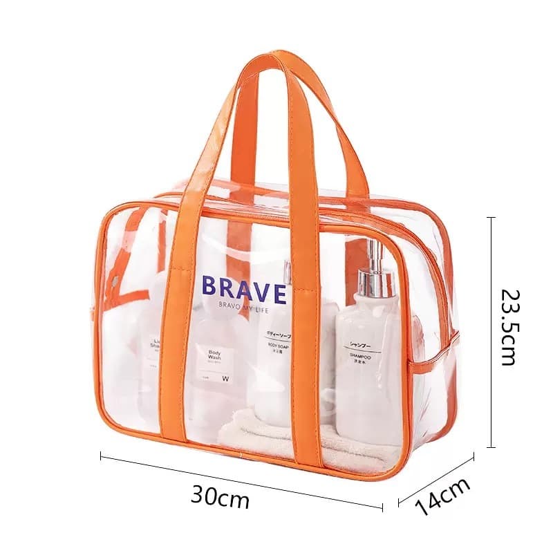 Sacola Transparente Bolsa PVC Jumbo Praia Presidio Maternidade Reforçado Cristal J046