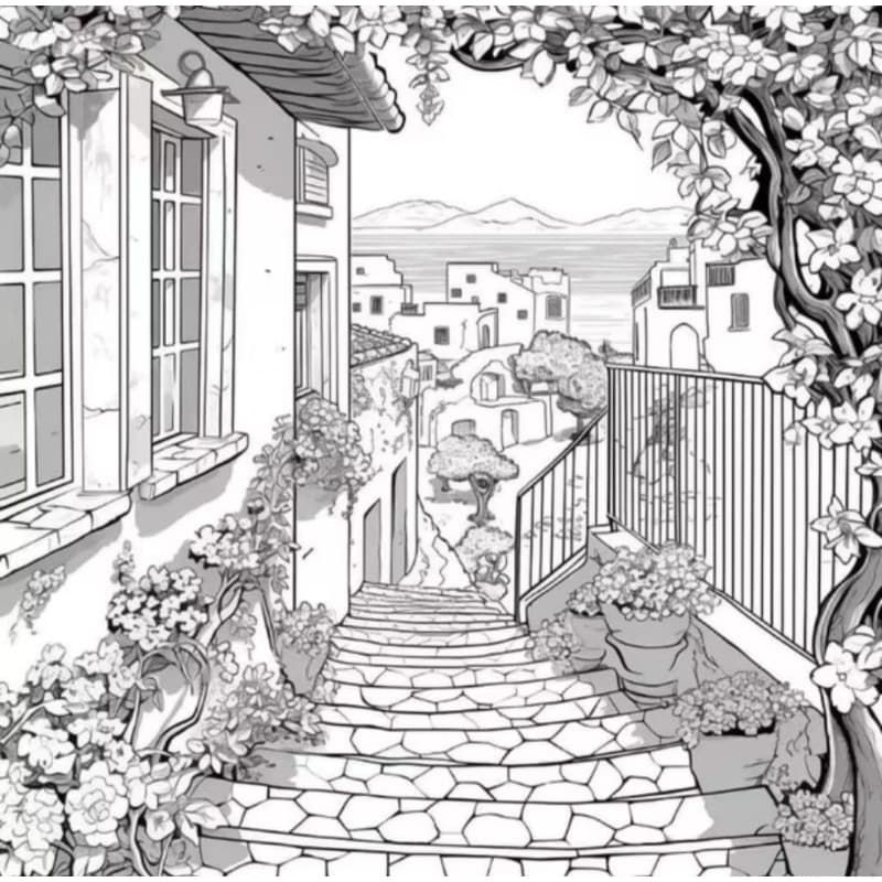 DESENHOS PARA COLORIR PINTAR 100 FOLHAS SOLTAS TEMA PAISAGEM VOLUME 1