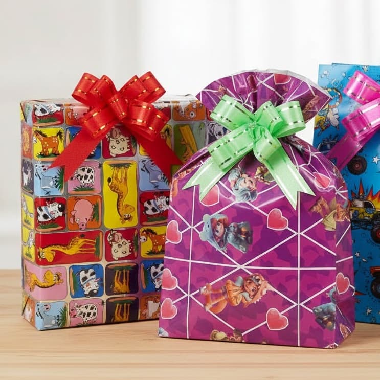 Embalagem de Presente para Aniversário Criança Menino e Menina Saquinho de Presente Infantil