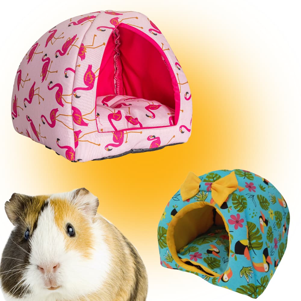 Cama Toca Iglu 2 Em 1 Para Hamster Porquinho Da Índia Chinchila Design Dobrável E Confortável